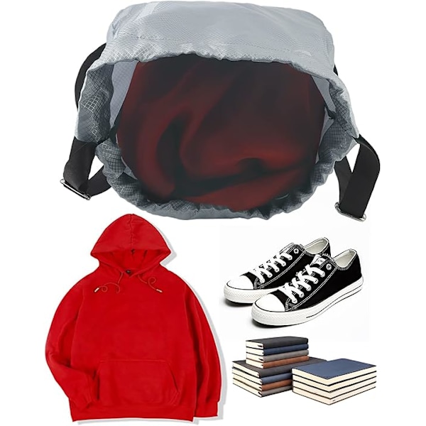 Dragsko Gym Bag, Stor Dragsko Väska Simning PE Väska Vattentät Sport Gym Sack Dragsko Ryggsäck Unisex