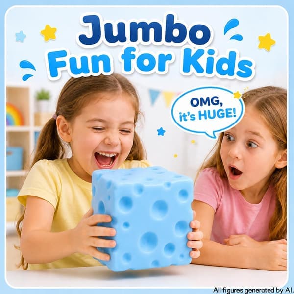 3,15-tommer Jumbo Ost Squishy Legetøj, Langsomt-stigende Dejfidget og Blød Sensorisk Stressaflastningskube til Børn