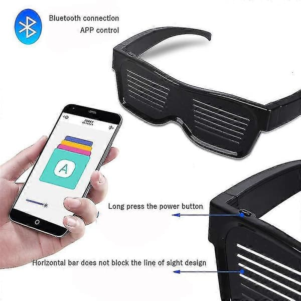 Smarta Glasögon LED Ljusglasögon Med Bluetooth red