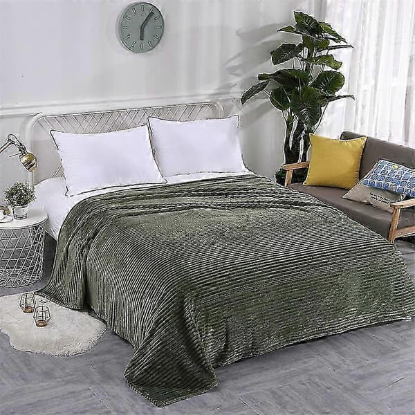 Stort pledd i flanellfleece 100x150cm Polyester Mykt Koselig Lett Luksuriøst Sengteppe for Light Grey