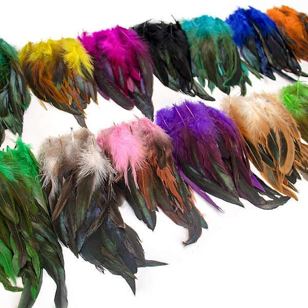 50 stk Naturlige Hanehale Fjer 13-18cm Hanefjer Sorte Fjer Til Karneval Halloween Julehåndværk Dekoration brown