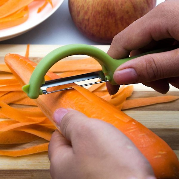 Rustfrit Stål Kartoffelskræller Grøntsags Frugt Skræller Med Håndtag Køkken Gadget Værktøj Green