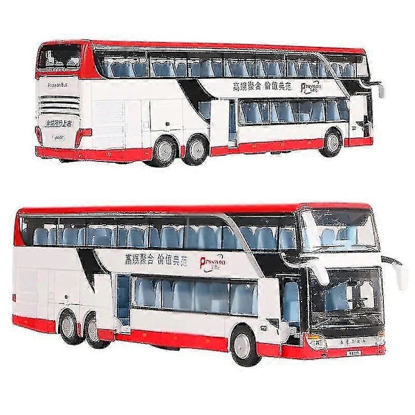 1/50 Setra Luksus Coach Bus Legetøjsbil Die-Cast Miniature Model Træk Tilbage Lyd & Lys Uddannelsesmæssig Samling Gave Til Drenge Børn Double-decker Bus2