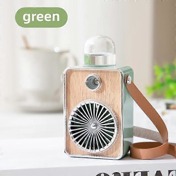 Ladattava kannettava tuuletin Vintage-suihkutuletin Sähköinen USB Langaton jäähdytin Mini-retkeily Lataava ilmakostutin Käsituuletin Green fan