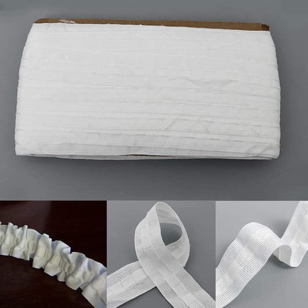 Plisségardingtape, avtakbar gardintape (hvit)