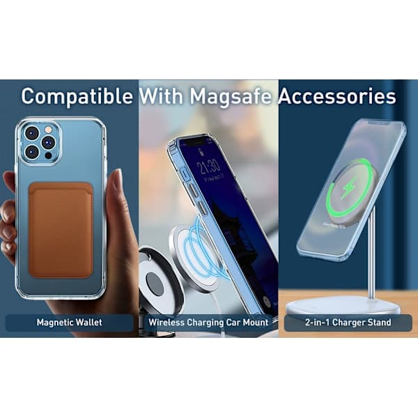 Transparent mobilskal kompatibelt med MagSafe-laddare för iPhone 13 Pro Max
