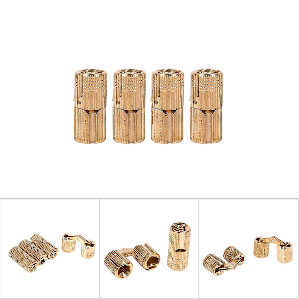 4 st. Koppar Dolda Tunnformade gångjärn för bänkskivor DIY-projekt 10 mm 10mm