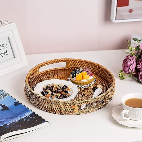 Rattanbrett 30 cm håndvevd kurvbrett