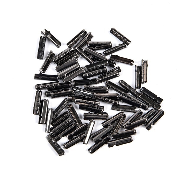 50 stk. Snørebåndshoveder Aglets DIY Snørebåndsreparations Snørebåndsspidser Sorte