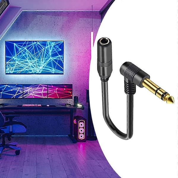1/4'' TRS 6.35mm Han till 6.35mm Hon Stereo-kabel för Gitarrförstärkare 30cm Binaural