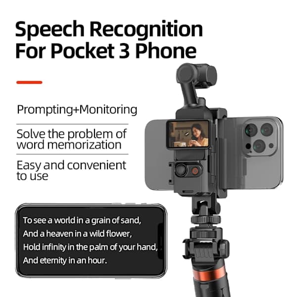 Live Streaming Monteringsadapter for DJI Pocket 3 Kamera