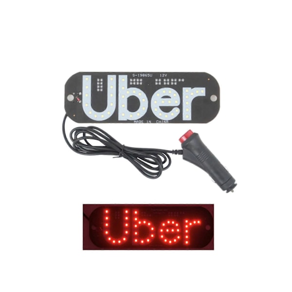 LED Bil Lys Skilt Dekoration med Sugkopper Super Lys Plug-and-Play Enkel Installation Lysbræt Skilt Biltilbehør Red B
