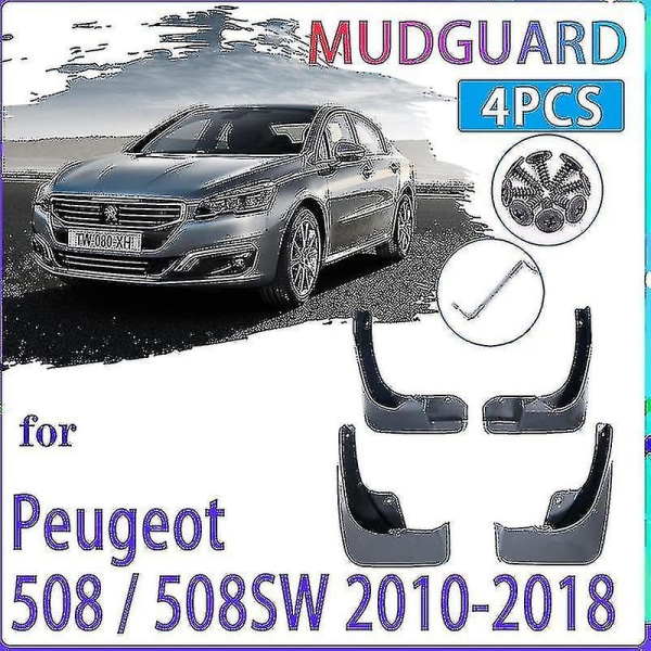 4 stk Bilskvettlapper til Peugeot 508 Sw 508sw 2010~2018 2011 2012 2013 Skvettskjermer Skvettskjermer Skvettlapper Biltilbehør