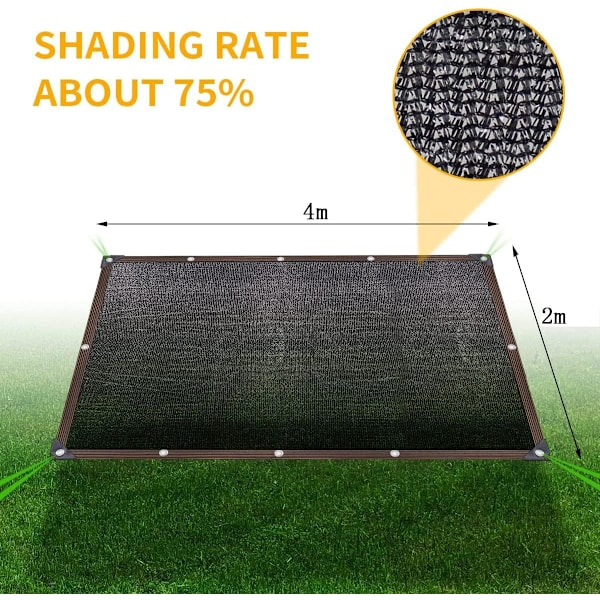 Skuggduk Växthus Skuggning Nät, 2x 4M Solskydd Skuggduk för Trädgård, Pergola, Uteplats Växter, Växthus, Utomhus 2×4m