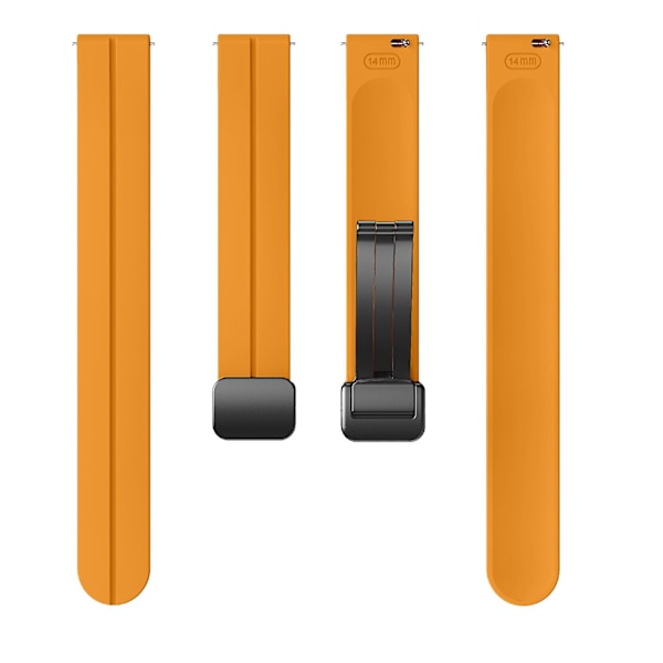 Silikonarmband för Garmin Lily 2 med Magnetisk Vikbar Spänne Yellow Black Buckle