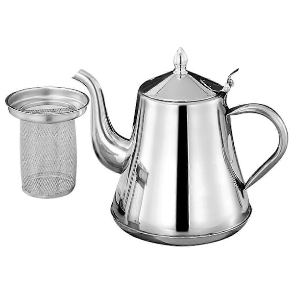 Metallinen kahvipannu toimistoon, pitkänokkainen kahvipannu, ruostumattomasta teräksestä valmistettu kahvipannu 2000ML