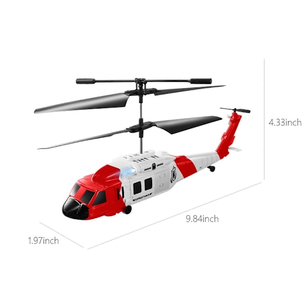 Fjernstyrt Helikopter med Hindringsutvikling, 1080P Dobbel Kamera, 2.4GHz 3.5CH RC Helikopter med LED Lys, OneKey Take Off Landing, Altitude Hold, Red