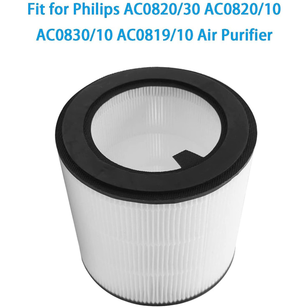 True Hepa ilmanpuhdistinsuodatin, joka on yhteensopiva Philips Ac0820/30 Ac0820/10 Ac0830/10 Ac0819/10 (800-sarja) ilmanpuhdistimen vaihtosuodattimen kanssa Fy0194/30