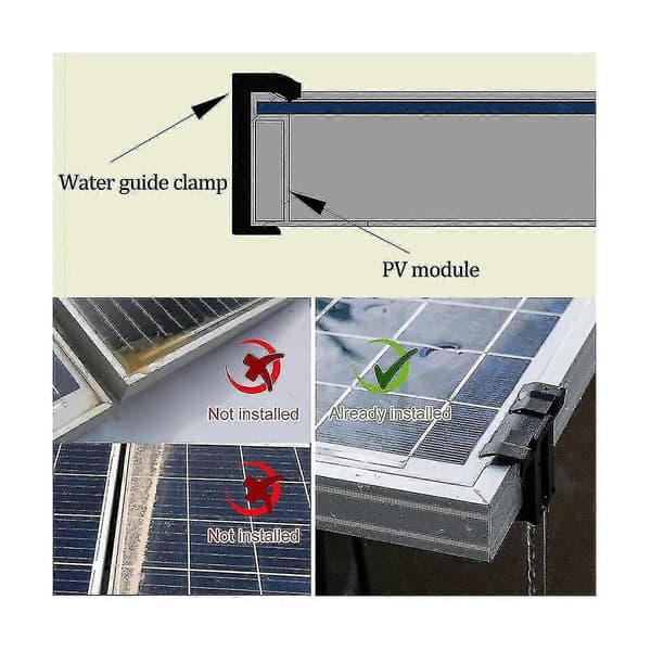 16 st 35 mm Solpanel Vattenavledningsklämmor, PV-modulklämmor Dränera Fotovoltaisk Panel Vattenavlopp Cl