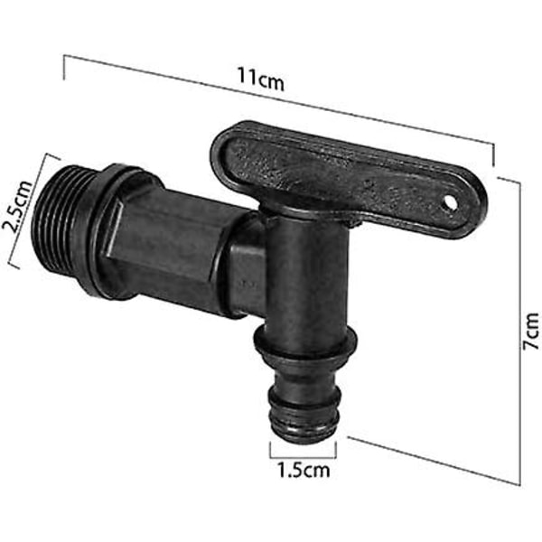 FOUTP 1000l Plasttank Kran, IBC Vanntank Adapter, Vannslange Kran Adapter, for Regnvannsoppsamler, Drivstofftank (Plast)