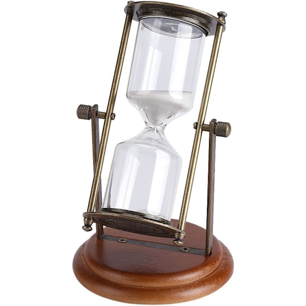 Sand Timer, Mässingsandklocka, 15 min Metall Roterande Sandglas Timer Klocka Timglas Bordsdekoration Heminredning Present Sand Timer Dekor för Antik Dekor