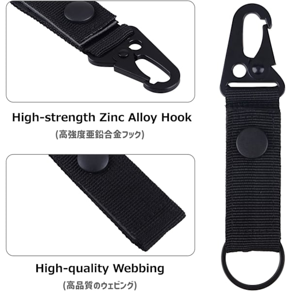 Taktisk hængende bælte webbing karabinhage spænde strop nylon snap hook clip, nøglering nøgleholder ring taktisk rygsæk clip