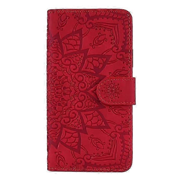 Pung etui til Samsung Galaxy S20 FE Premium PU læder flip cover Mandala Red