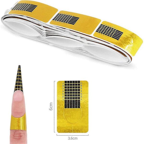 500 Stycken Nagelkonst Tips Förlängningsstickers, Självhäftande Nagelform Med Nummer, För UV Gel Nagel Förlängning (1 Rulle)