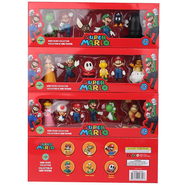 6 st/set 4-7 cm MLO PVC actionfigur leksak docka modell set barnens födelsedagspresent 03 med låda fjärrkontroll cont. 02 with box