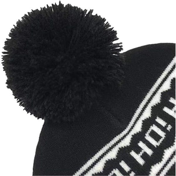 Strikket Beanie for Kvinner Menn Goth Grafisk Heklet Vinter Varmt Hette Turban Caps for Unisex Voksne Jul Ferie Kostyme, Svart