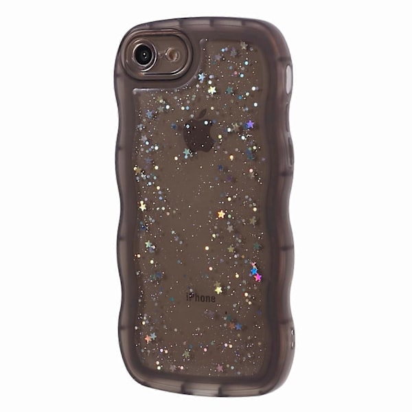 JTW Series deksel til iPhone 7/8/SE (2020)/SE (2022) Glitterstjerner Bølgete Kant TPU-deksel Multicolor Style A