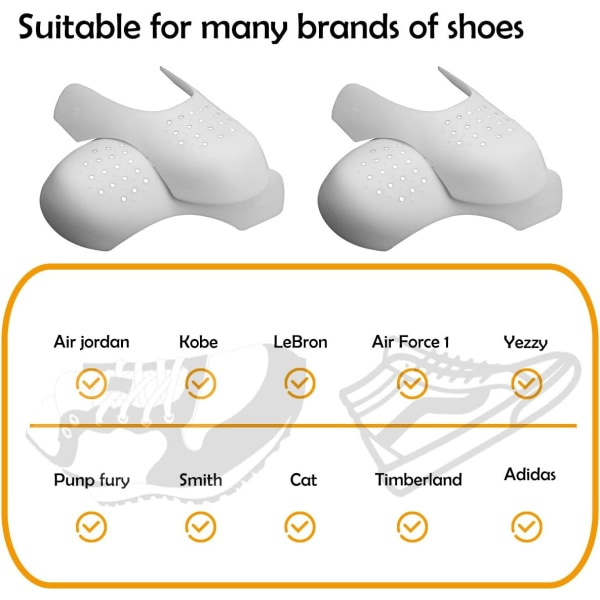 2 par Air Force 1 Crease Protectors Crease Protectors Herrskor Skydd 7-12 Tåskydd