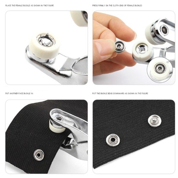 INF tryckknappar med verktyg 100 st 9,5 mm Silver Silver