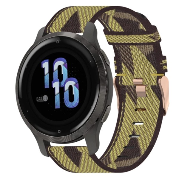 For Garmin Venu 2S 18mm nylon vevd klokkerem Yellow