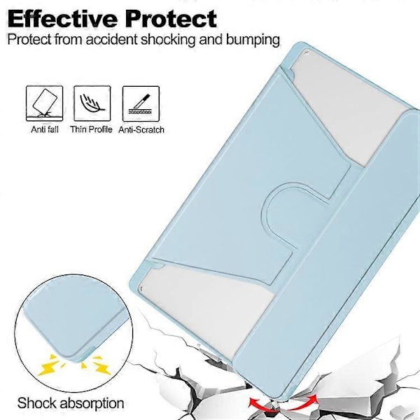 Kompatibel for Samsung Galaxy Tab A8 10.5 (2021) / (2022) Deksel Roterende Stativ Tablet Cover med Bluetooth-tastatur Azure