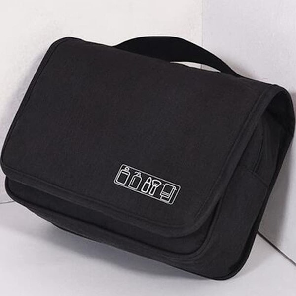 Väggmonterad Toalettsäck med Hängande Haken Polyester Black