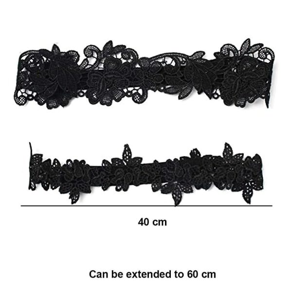 2 stk Bryllupsblonderim Bryllupsbrud Strømpebånd black