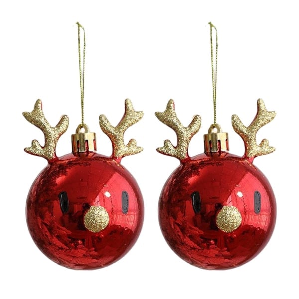 2 plastjulkulor, hängande bollar, julgran