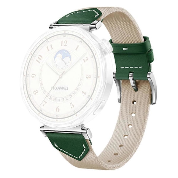 18MM Læder Nylon Rem Til Huawei Watch GT 5 Pro 42m GT 5 41mm GT 4 41mm GT 3 42mm Kvinder Komposit Multicolor Green