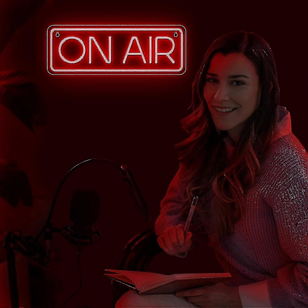 On Air Skylt - Live On Air Neon Skylt För Twitch, Tiktok, Youtube Streamers/gamers - Live Streaming/inspelnings Ljusskylt – Röda Coola Led Skyltar För S