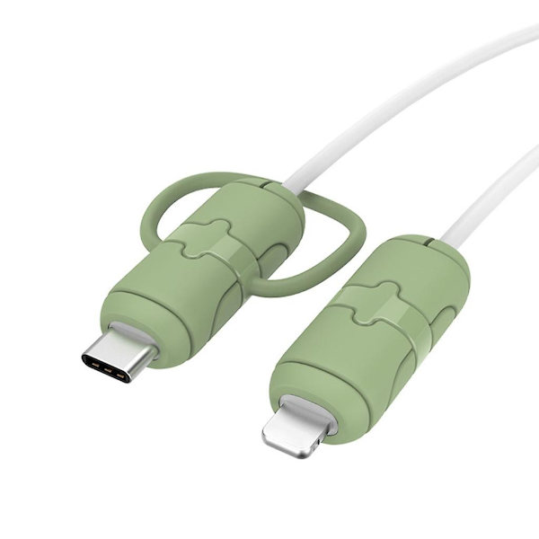 1 stk Kabelbeskytter Myk Silikondeksel For Telefon USB Lader Kabelbeskytter Matcha color Apple 18 20W