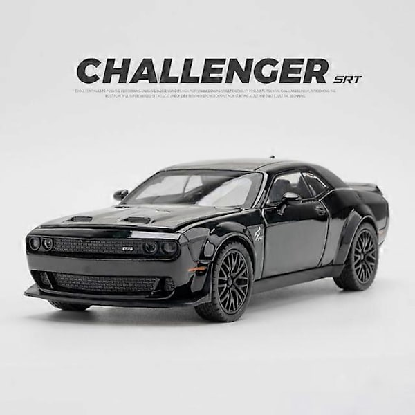 1:32 Dodge Challenger Hellcat Redeye Legeret Muskelbil Model Lyd og Lys Børnelegetøj Samlerobjekter Fødselsdagsgave Black