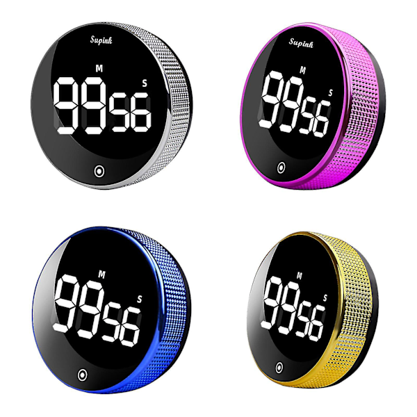 Magnetisk Selvregulerende LED Digital Timer til Køkken og Træning [qb] Sort Black