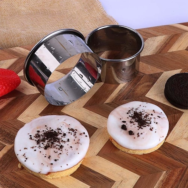 Keksformset Runda kakformar Biscuit Pastry Cutters Bakform Ringform Dumpling Cutter Rostfritt stål