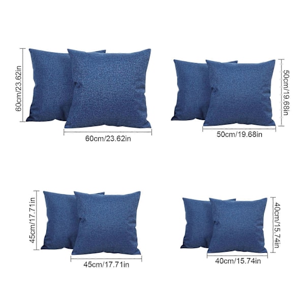 Putevar i lin-look for hjemmet, dekorative, til sofa, soverom, bil, med glidelås Navy blue 50*50cm