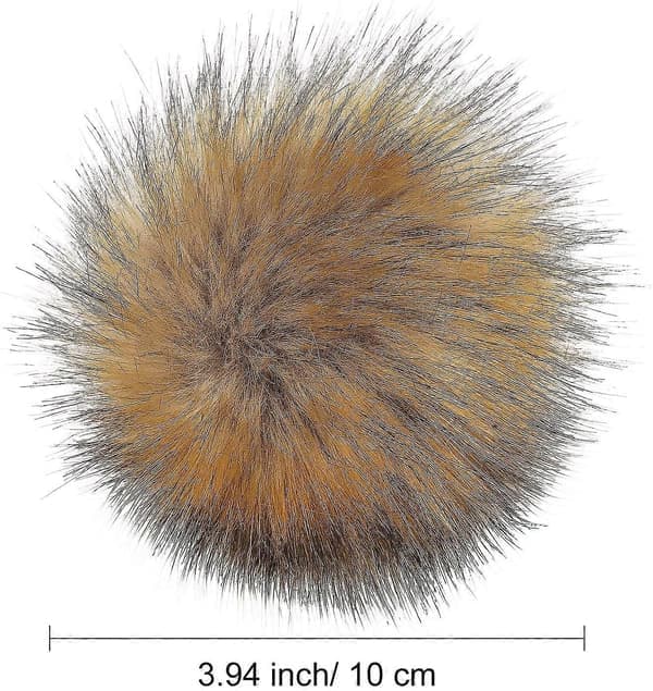 Dalrosia 16 stk. kunstpels pomponkugler med elastikstrop, fluffy kunstig rævepels pompon til hatte, sko, tørklæder, handsker, tasker, tilbehør, stil #06