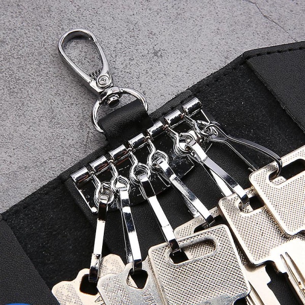 Case Nyckelring, nyckelficka, nyckelskydd med 6 nyckelringshakar, unisex, nyckelförvaringsväska