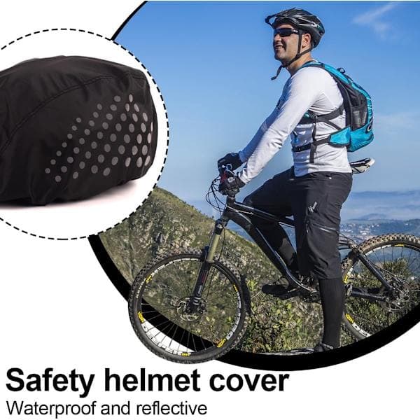 2-pack cykelhjälmsregnskydd - Regnskydd - Hjälmskydd - Reflexband - Universal