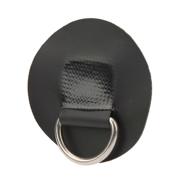 4 stk. D-ring patch PVC rustfrit stål surfboard enkelt lag rund form D-ring pad til oppustelig båd kajak kano sort