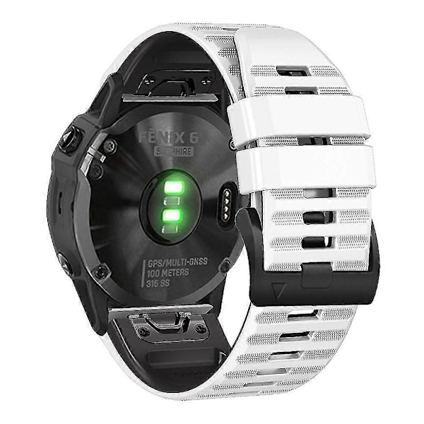 Horisontale Striber Silikon Udskiftningsrem til Garmin Tactix Delta/enduro White Black